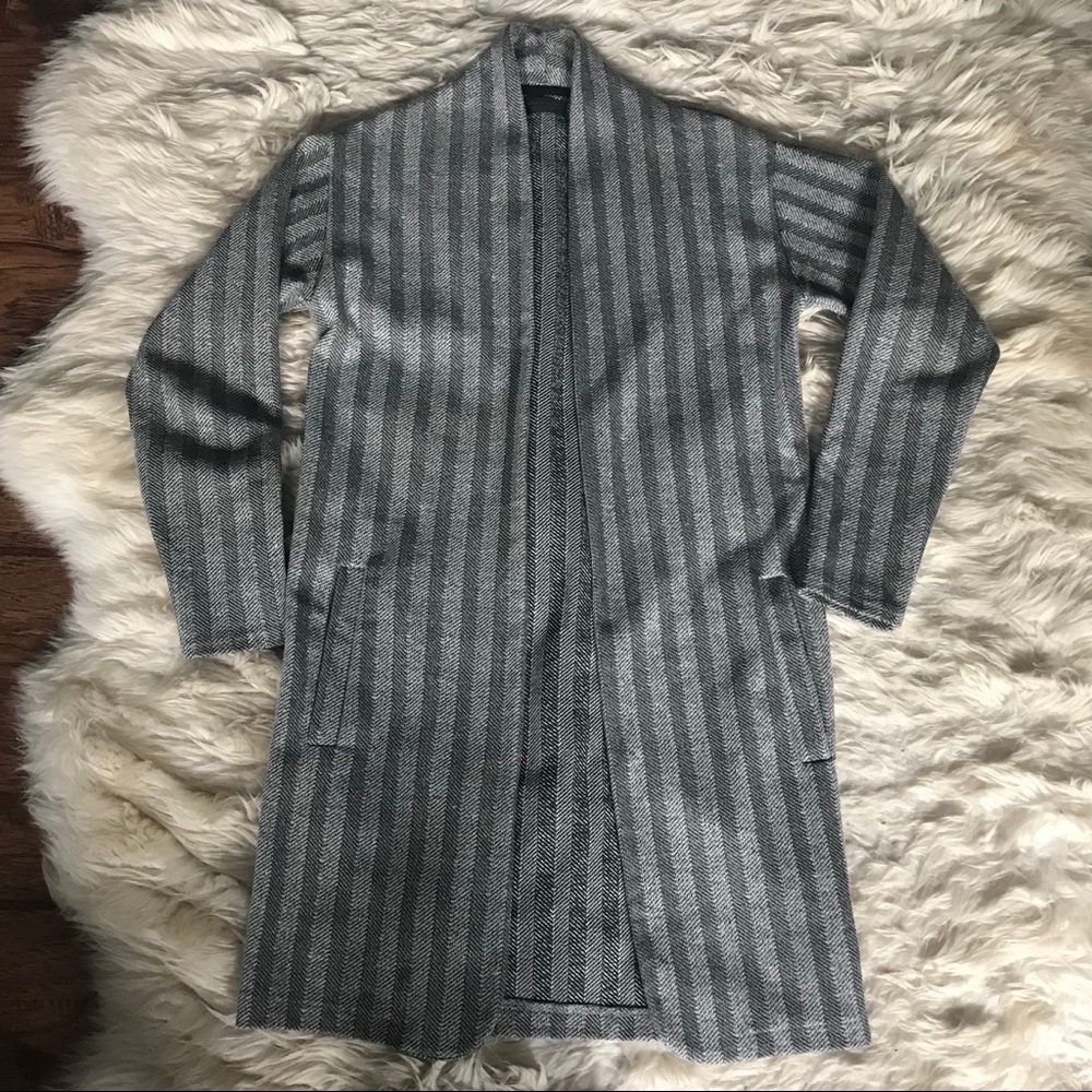 Zara Striped Duster Jacket